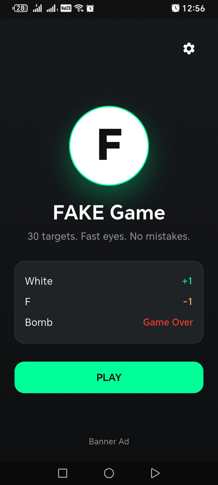 FAKE Game app screen 2